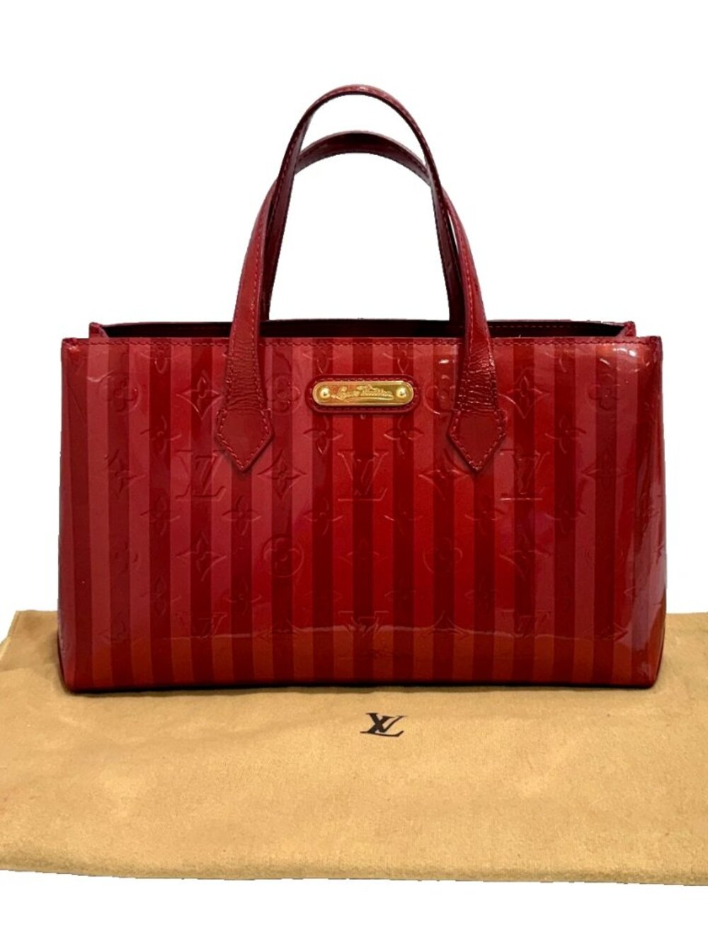 Authentic Louis Vuitton Monogram Vernis Wilshire PM Rayures Limited Edition